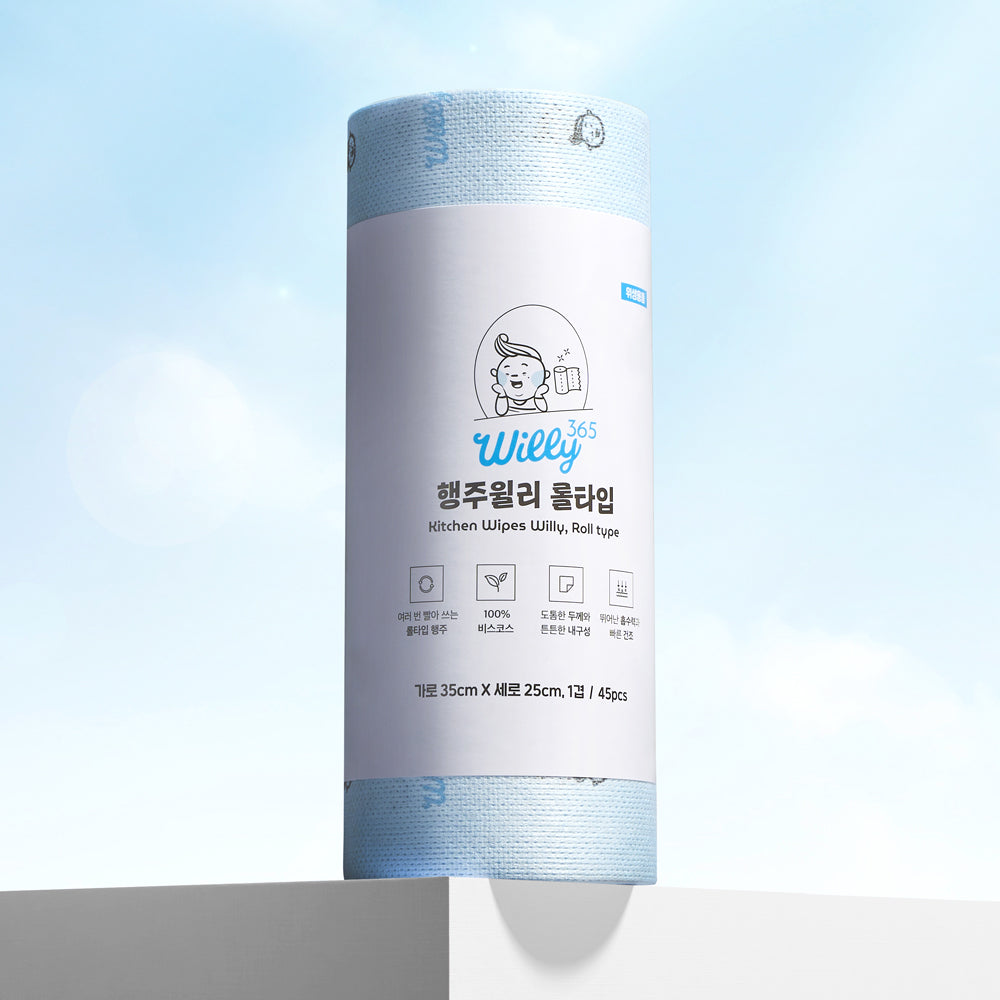 Dishcloth Willy – Roll Type (2 Rolls, 90 Sheets)